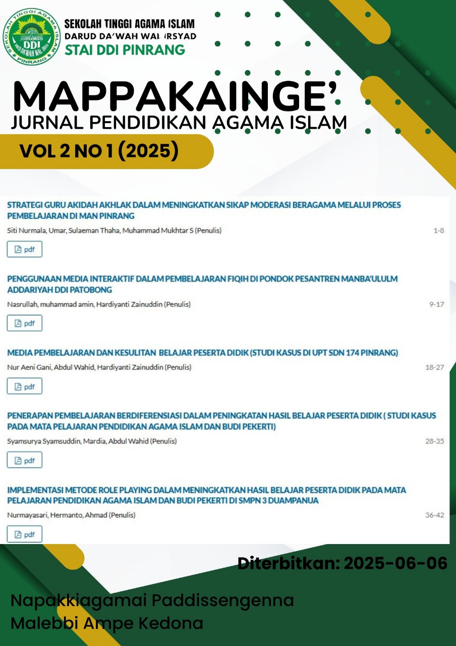 					Lihat Vol 2 No 1 (2025): Mappakainge':Jurnal Pendidikan Agama Islam
				